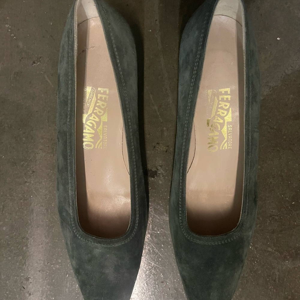 Salvatore Ferragamo Women's Green Suede Shoes
